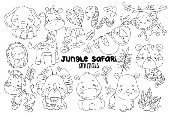 Download Jungle Animal Clipart Coloring - Jungle animal Collection