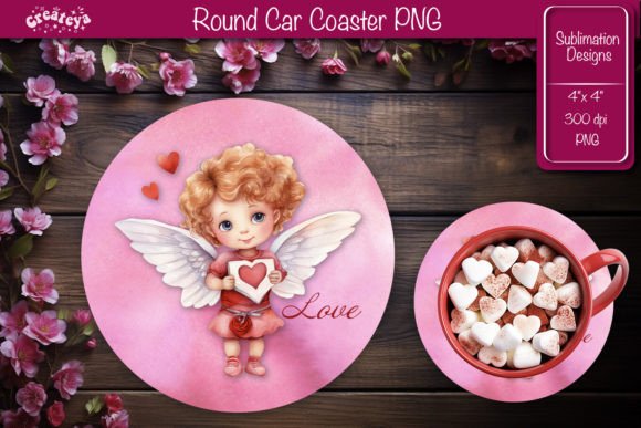 Download Round Coaster Sublimation Valentine - Sublimation valentine Collection