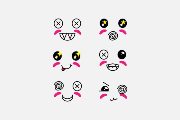 Download Set of Cute Eyes Expressive Emotion Face - Emotion Collection