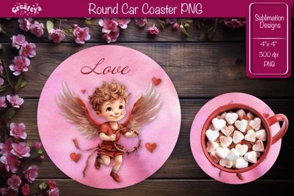 Download Round Coaster Sublimation Valentine - Premium Resources